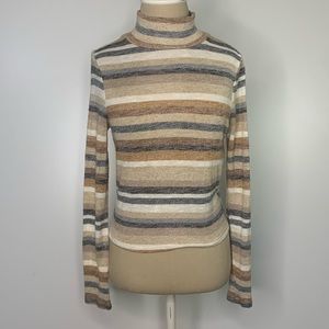 Kohl’s SO Striped Cozy Mock Neck Top Small